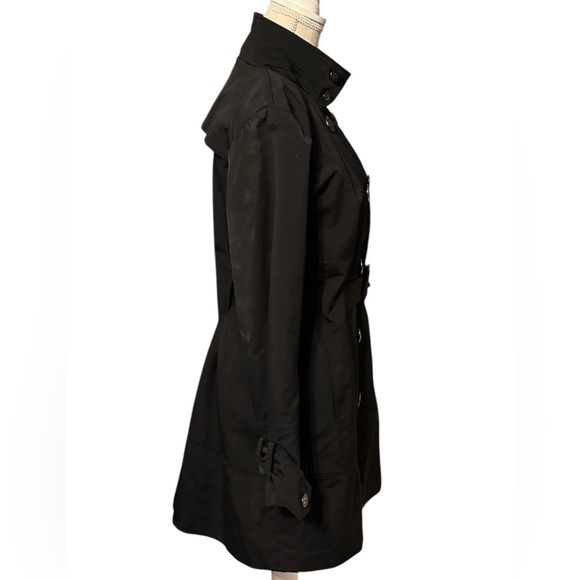 7th Avenue Design Studio New York & Co. Women's Black Double Breasted Raincoat M - Picture 13 of 16